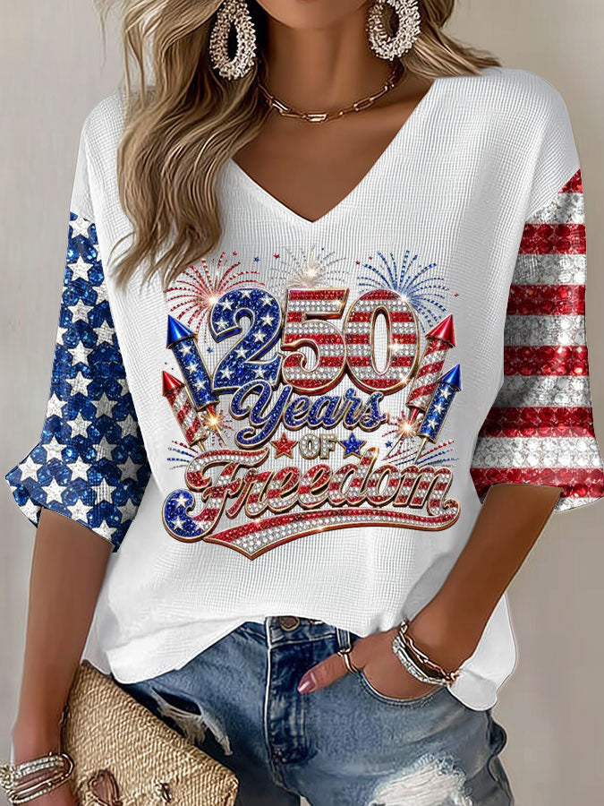 Women'S Leisure 250Th Anniversary Commemorative Waffle T-Shirt