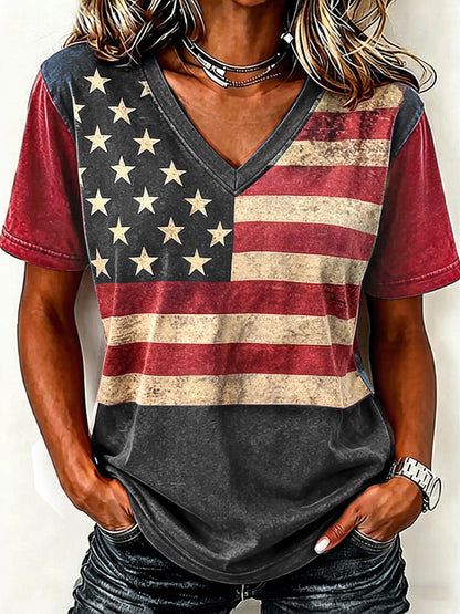 Women'S  Anniversary Flag Printed Casual T-Shirt