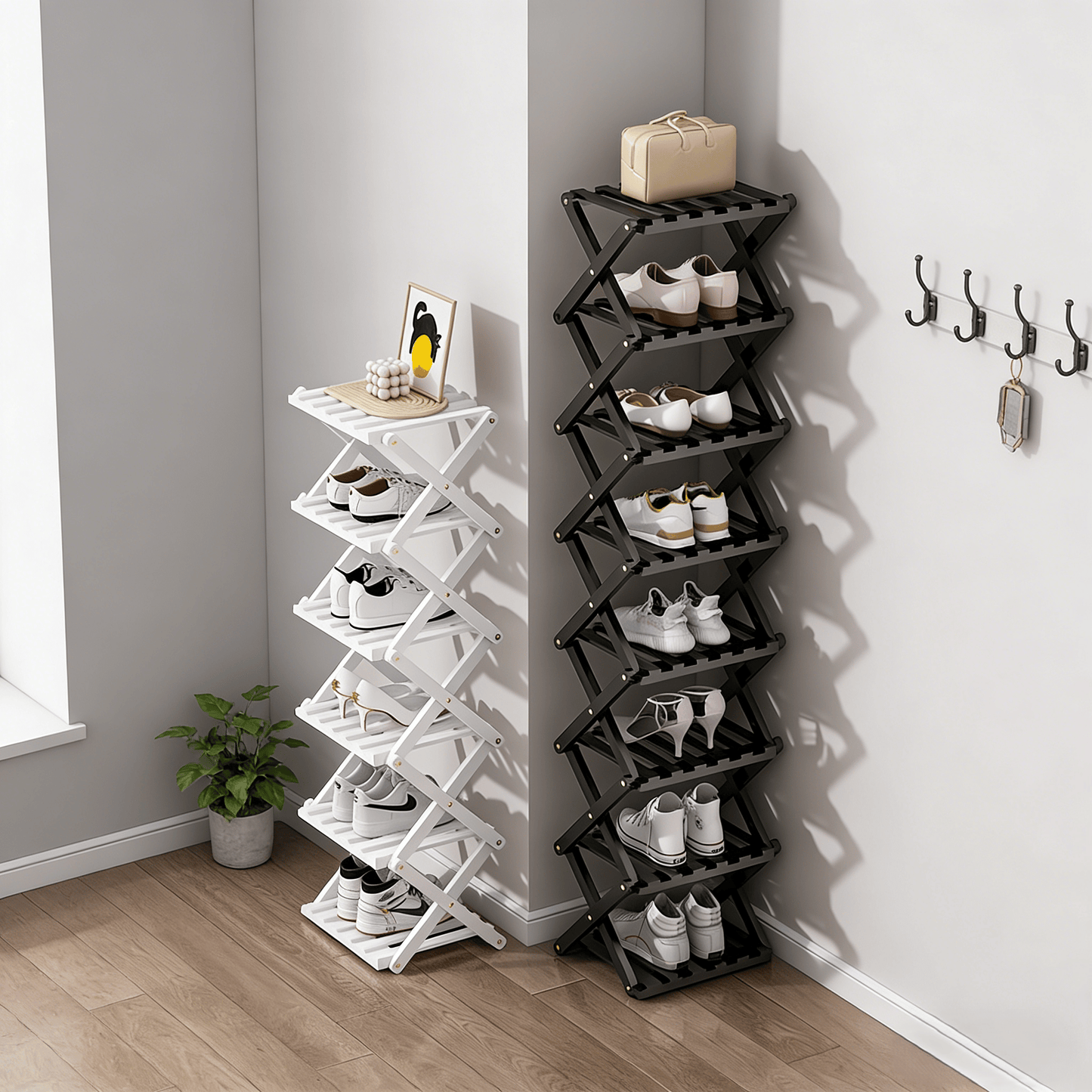 Instant-Use Bamboo Rack – 9 Tiers, No Tools Needed🌿👟