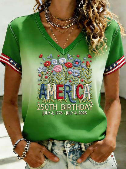 Women's 250th Anniversary Printed Short-Sleeved T-Shirt