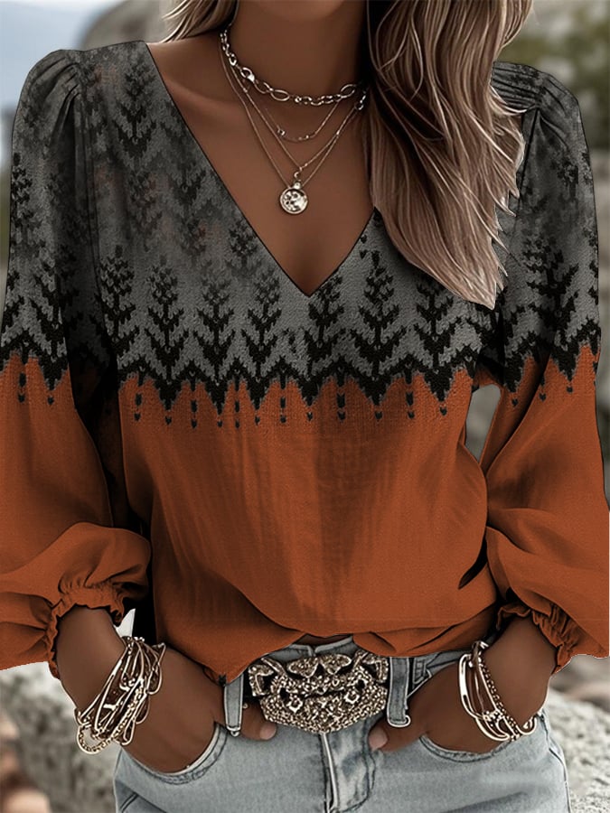 Women's Vintage Art Print Shirt