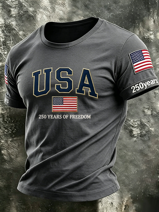 Men'S America Flag Printed Casual T-Shirt