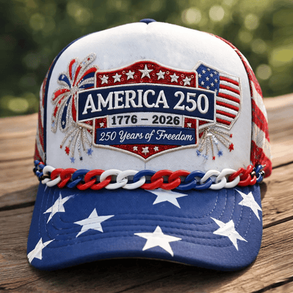 Unisex Casual Hat With American 250th Anniversary Commemorative Print.