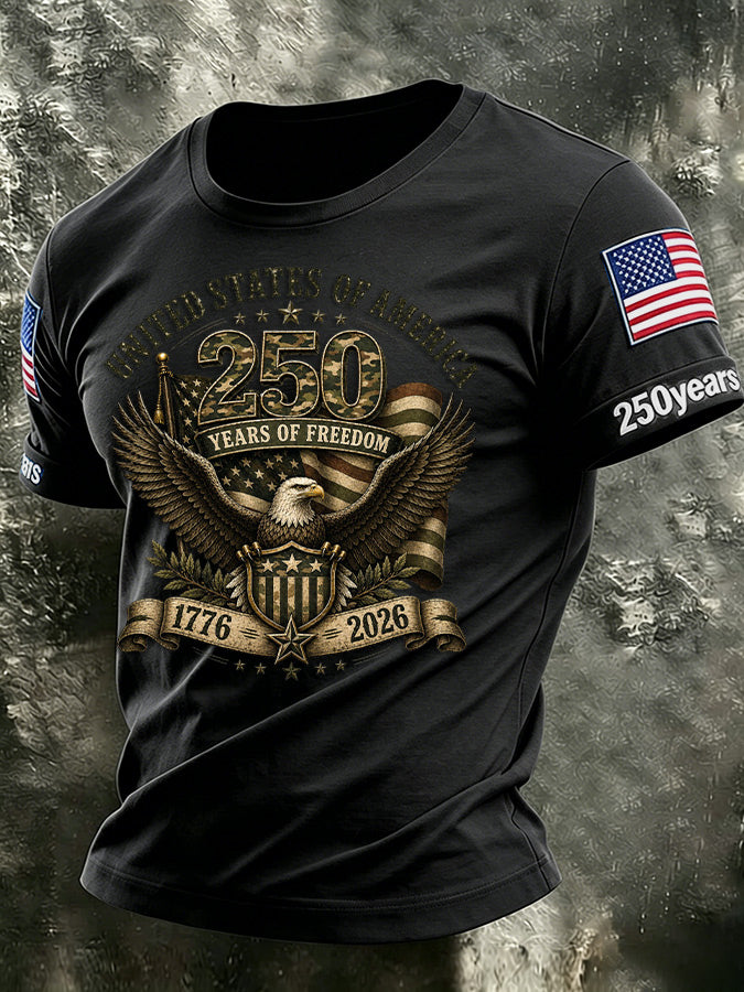 Men'S America Flag Printed Casual T-Shirt