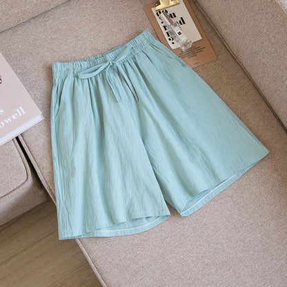 Women's Solid Color Casual Loose Cotton Shorts